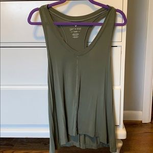 Olive green v neck tank top